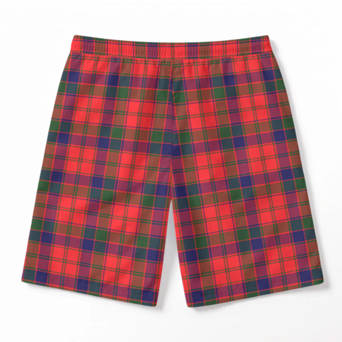 Reid Modern Tartan Crest Men's Beach Shorts