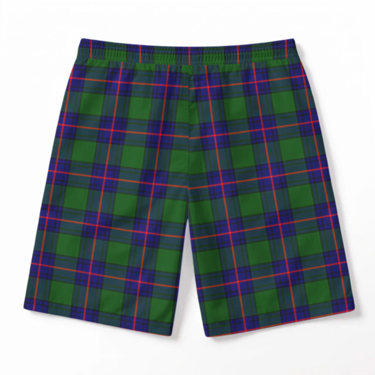Shaw Modern Tartan Crest Men's Beach Shorts