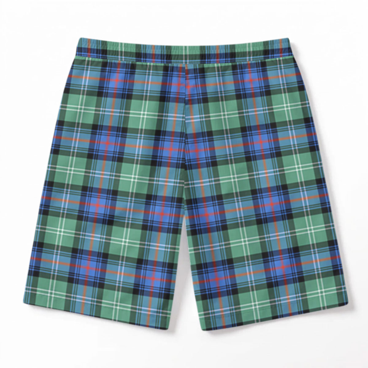Sutherland Old Ancient Tartan Crest Men's Beach Shorts