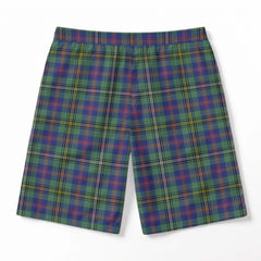 Wood Tartan Crest Men's Beach Shorts