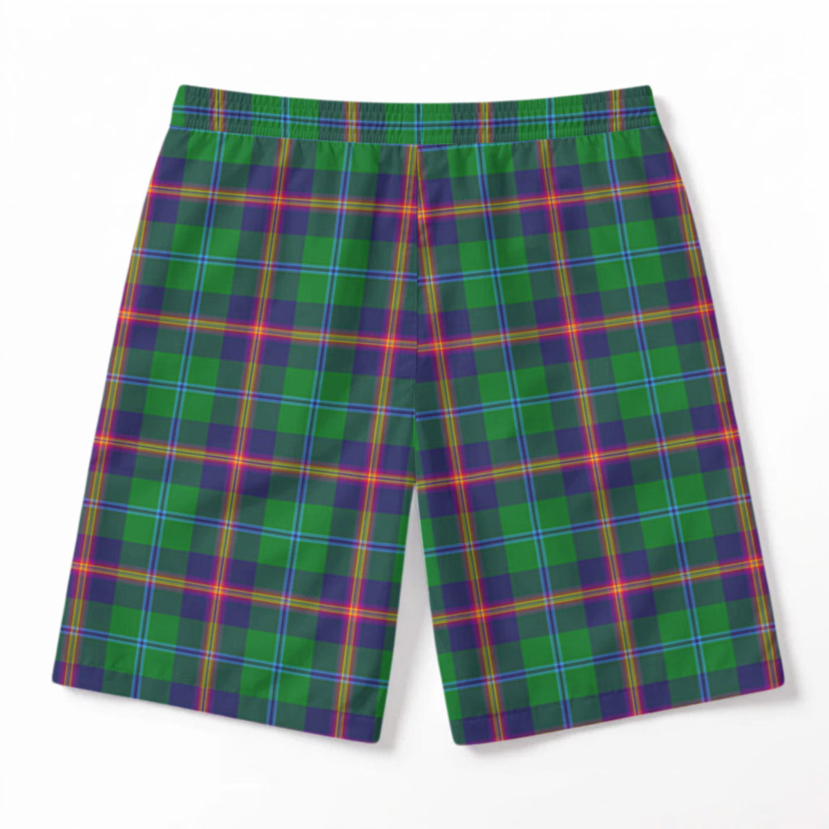 Young Modern Tartan Crest Men's Beach Shorts