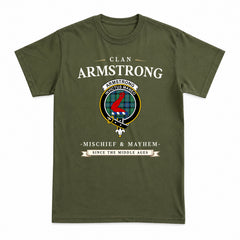 Armstrong Ancient Tartan Crest Mischief and Mayhem T-shirt