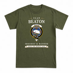 Beaton Ancient Tartan Crest Mischief and Mayhem T-shirt