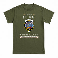 Elliot Ancient Tartan Crest Mischief and Mayhem T-shirt