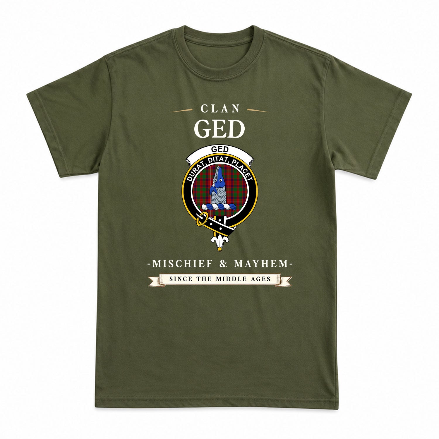 Ged Tartan Crest Mischief and Mayhem T-shirt