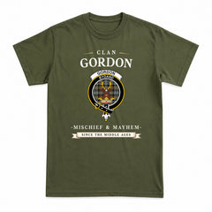 Gordon Weathered Tartan Crest Mischief and Mayhem T-shirt