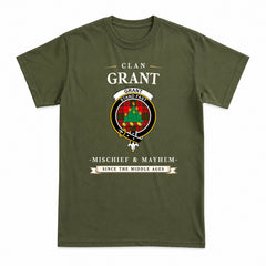 Grant Modern Tartan Crest Mischief and Mayhem T-shirt
