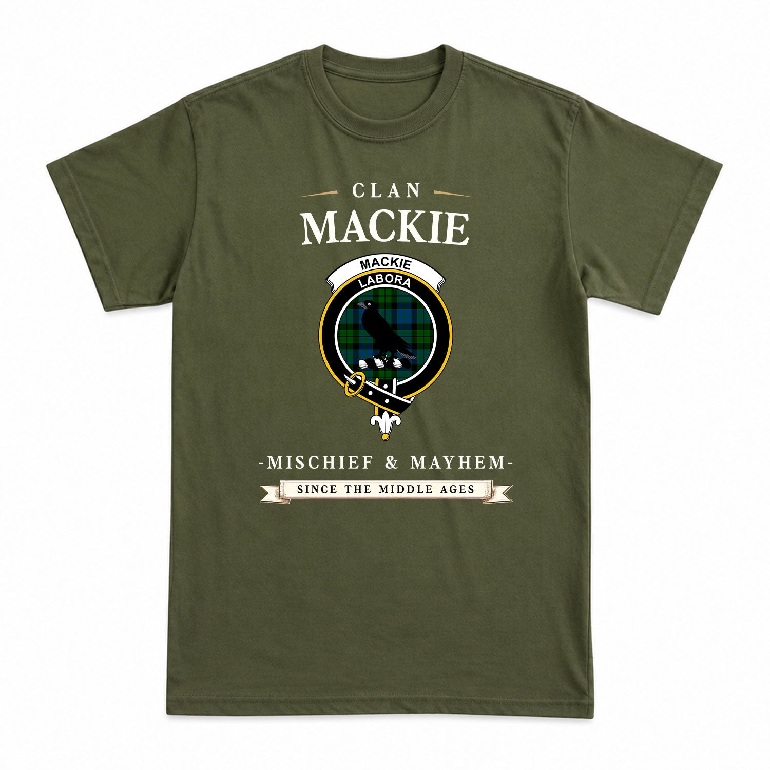 MacKie Tartan Crest Mischief and Mayhem T-shirt