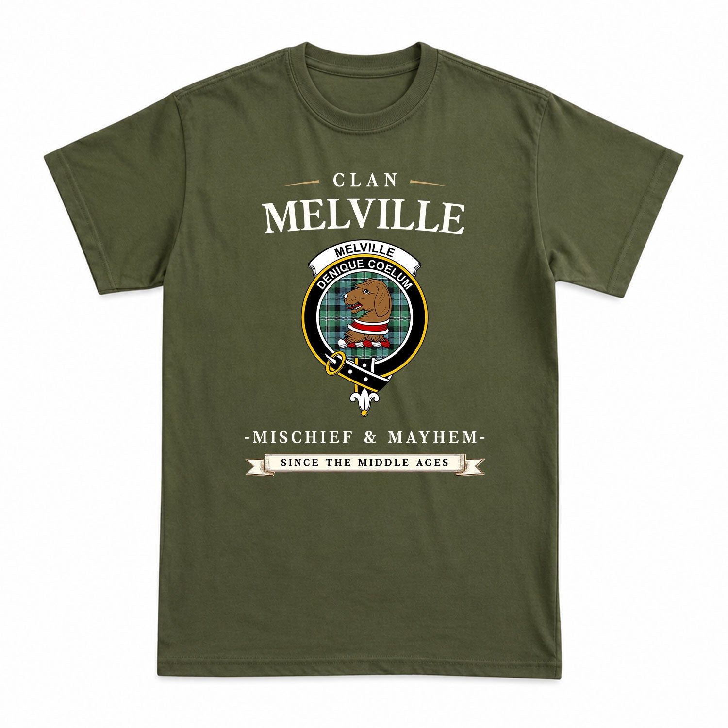 Melville Tartan Crest Mischief and Mayhem T-shirt