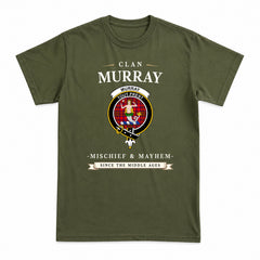 Murray of Tulloch Modern Tartan Crest Mischief and Mayhem T-shirt