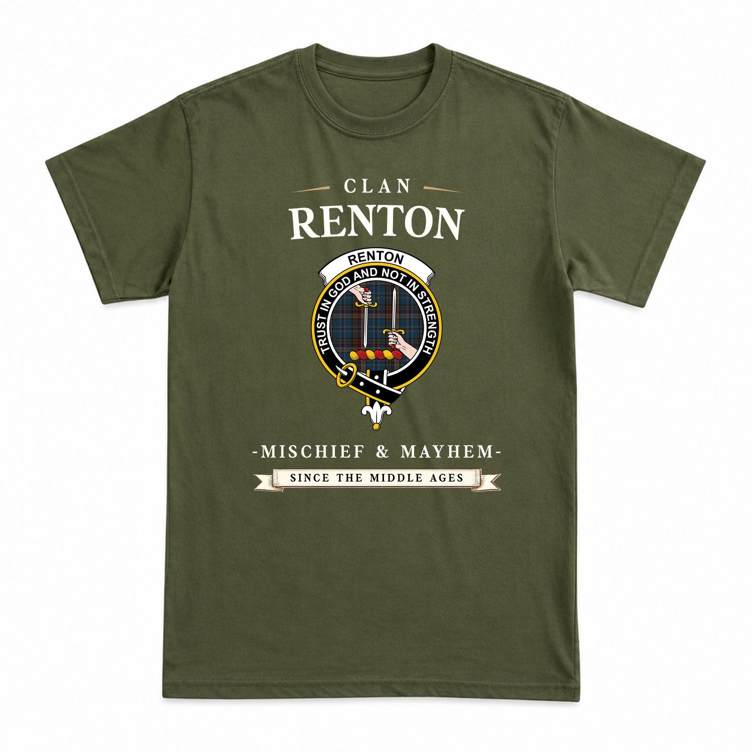 Renton Tartan Crest Mischief and Mayhem T-shirt