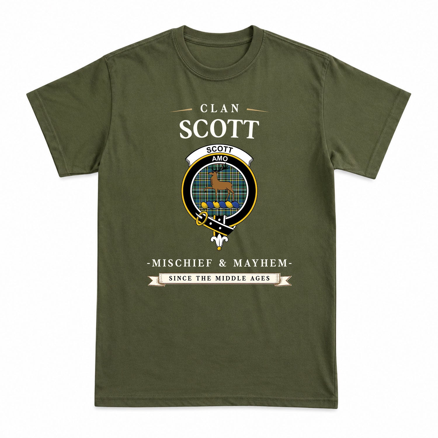 Scott Green Ancient Tartan Crest Mischief and Mayhem T-shirt