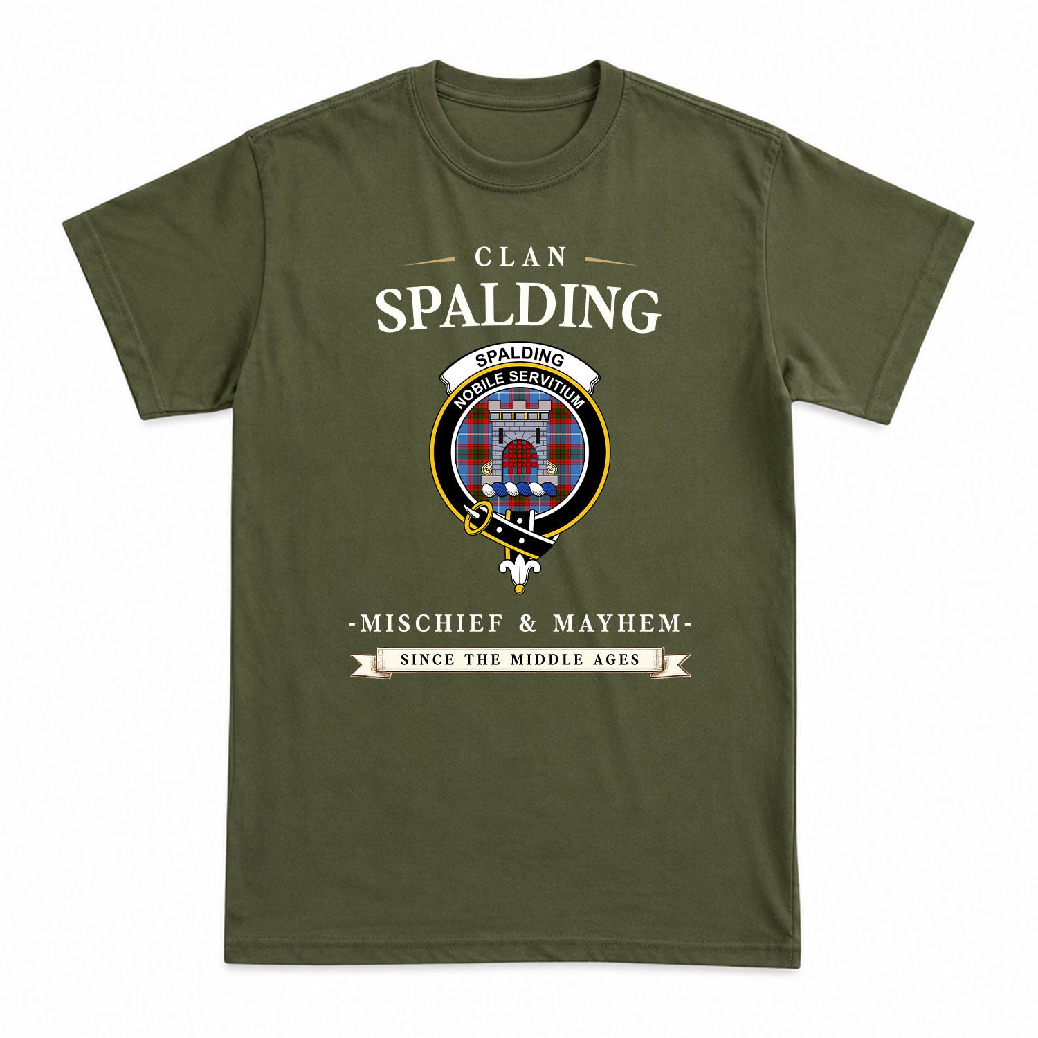 Spalding Tartan Crest Mischief and Mayhem T-shirt