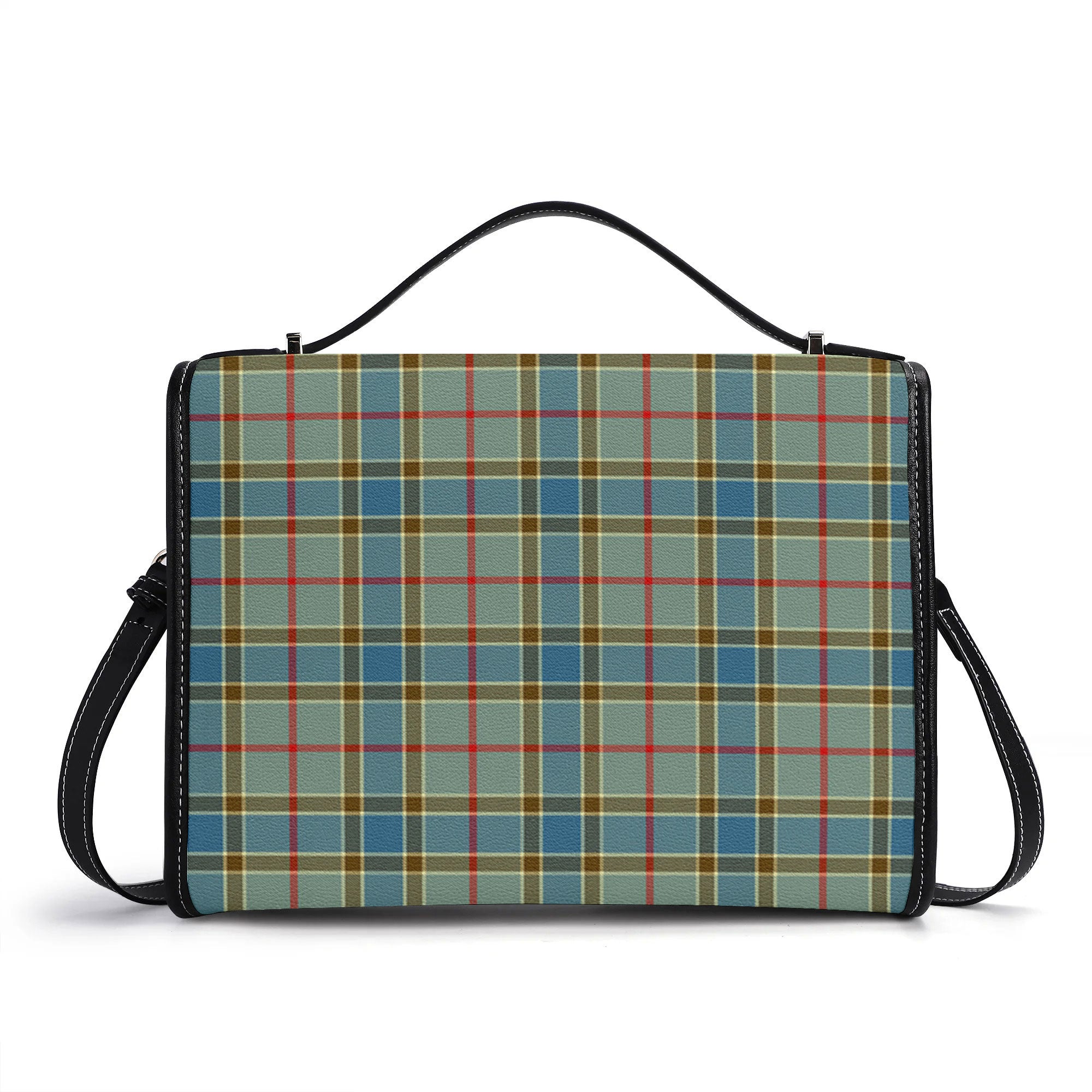 Balfour Blue Tartan Crest Satchel Bag