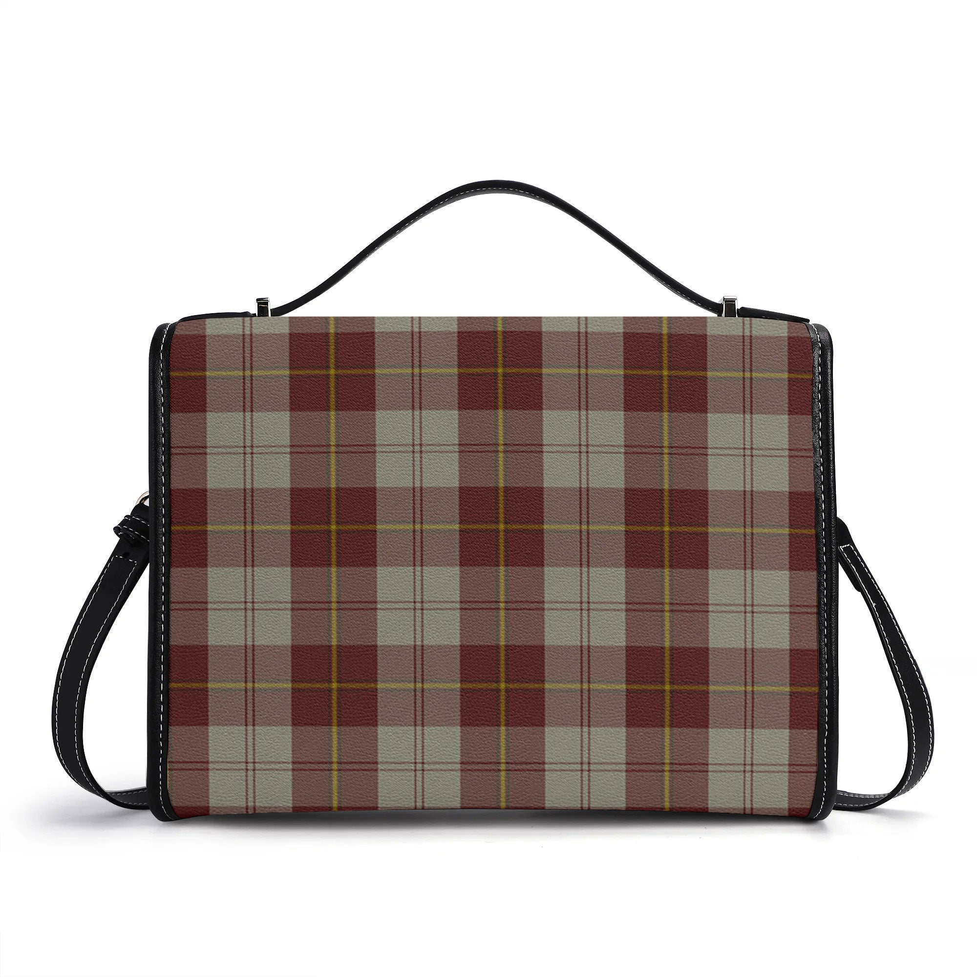 Cunningham Burgundy Dancers Tartan Crest Satchel Bag