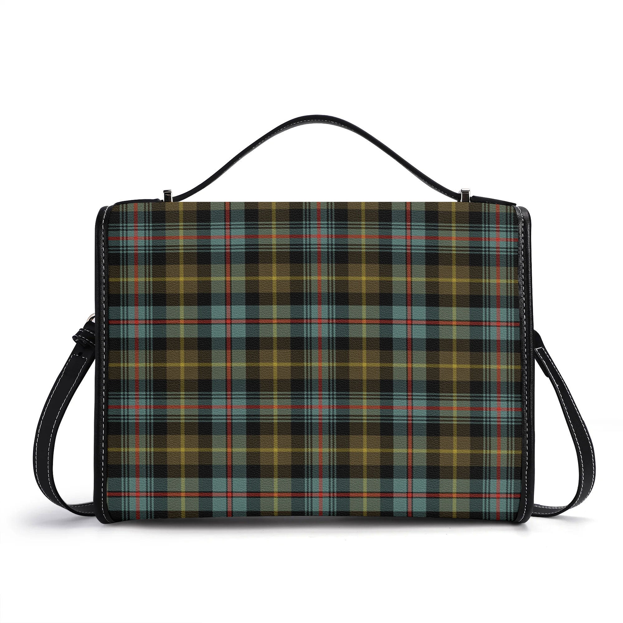 Farquharson Weathered Tartan Crest Satchel Bag