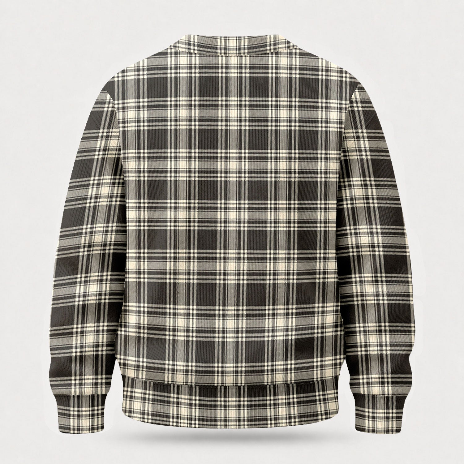 Menzies Black - White Ancient Tartan Crest Sweater