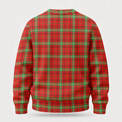 Morrison Red Modern Tartan Crest Sweater