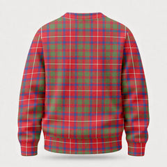 Shaw Red Modern Tartan Crest Sweater