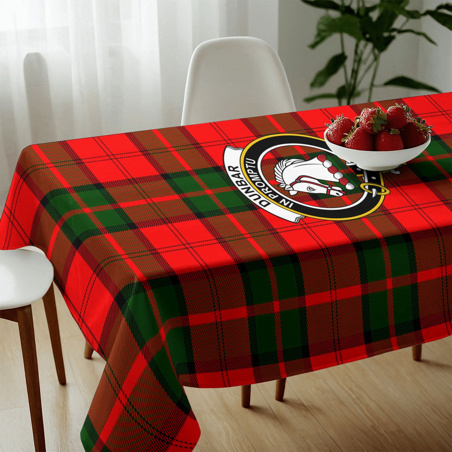 Dunbar Modern Tartan Crest Tablecloth