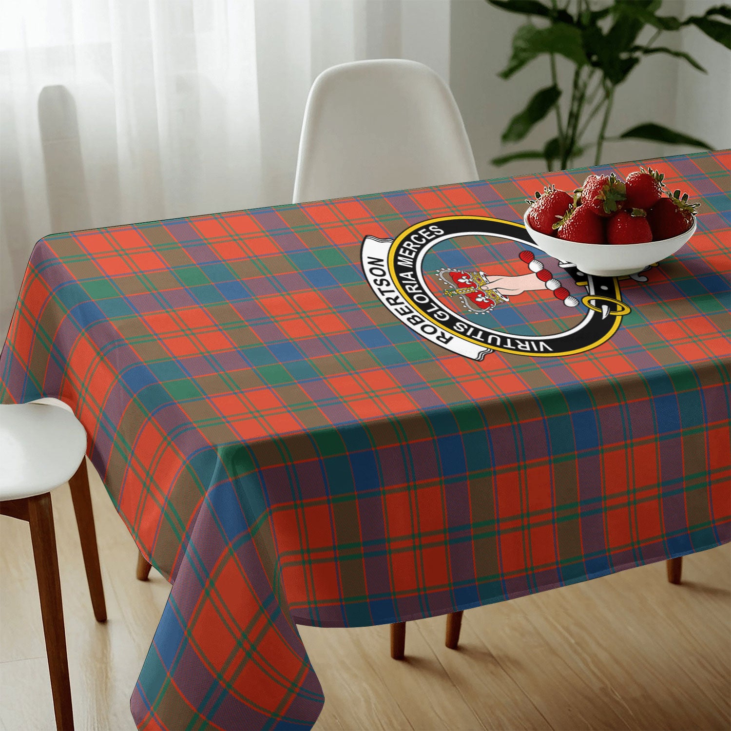 Robertson Ancient Tartan Crest Tablecloth