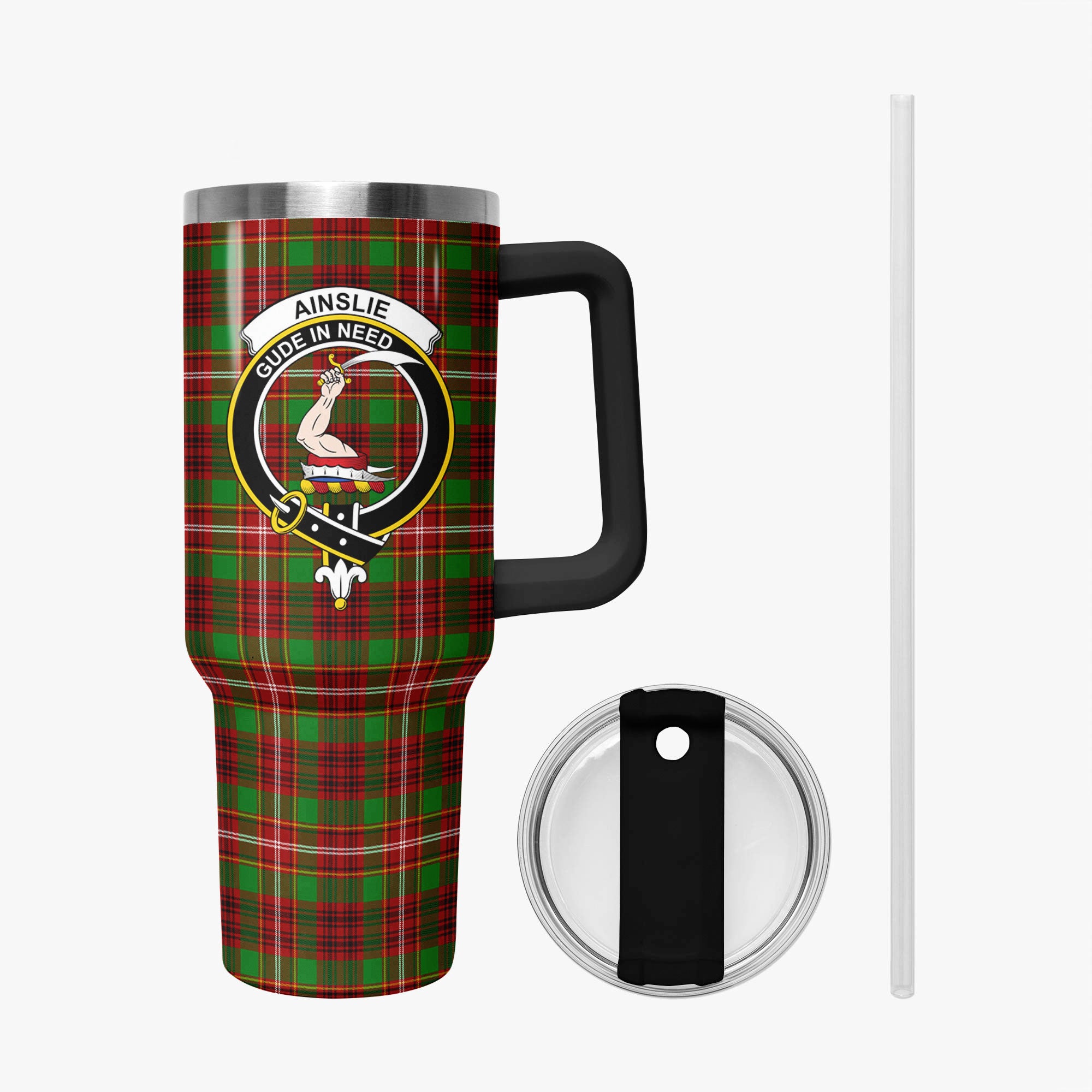 Ainslie Tartan Crest 40 oz Insulated Tumbler with Handle