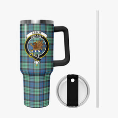 Leslie Hunting Ancient Tartan Crest 40 oz Insulated Tumbler with Handle