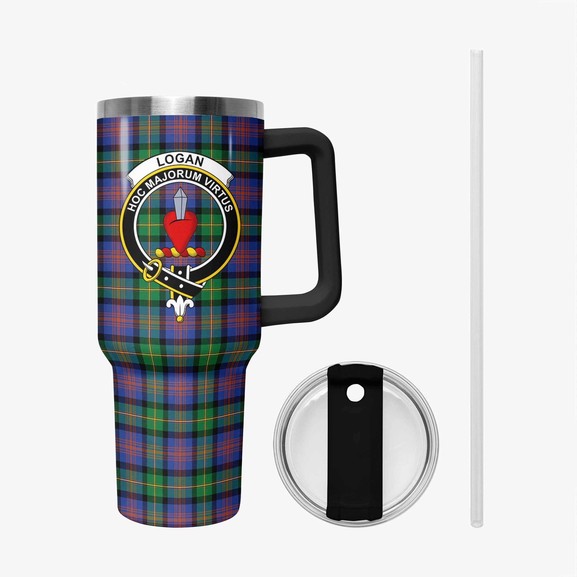 Logan Ancient Tartan Crest 40 oz Insulated Tumbler with Handle