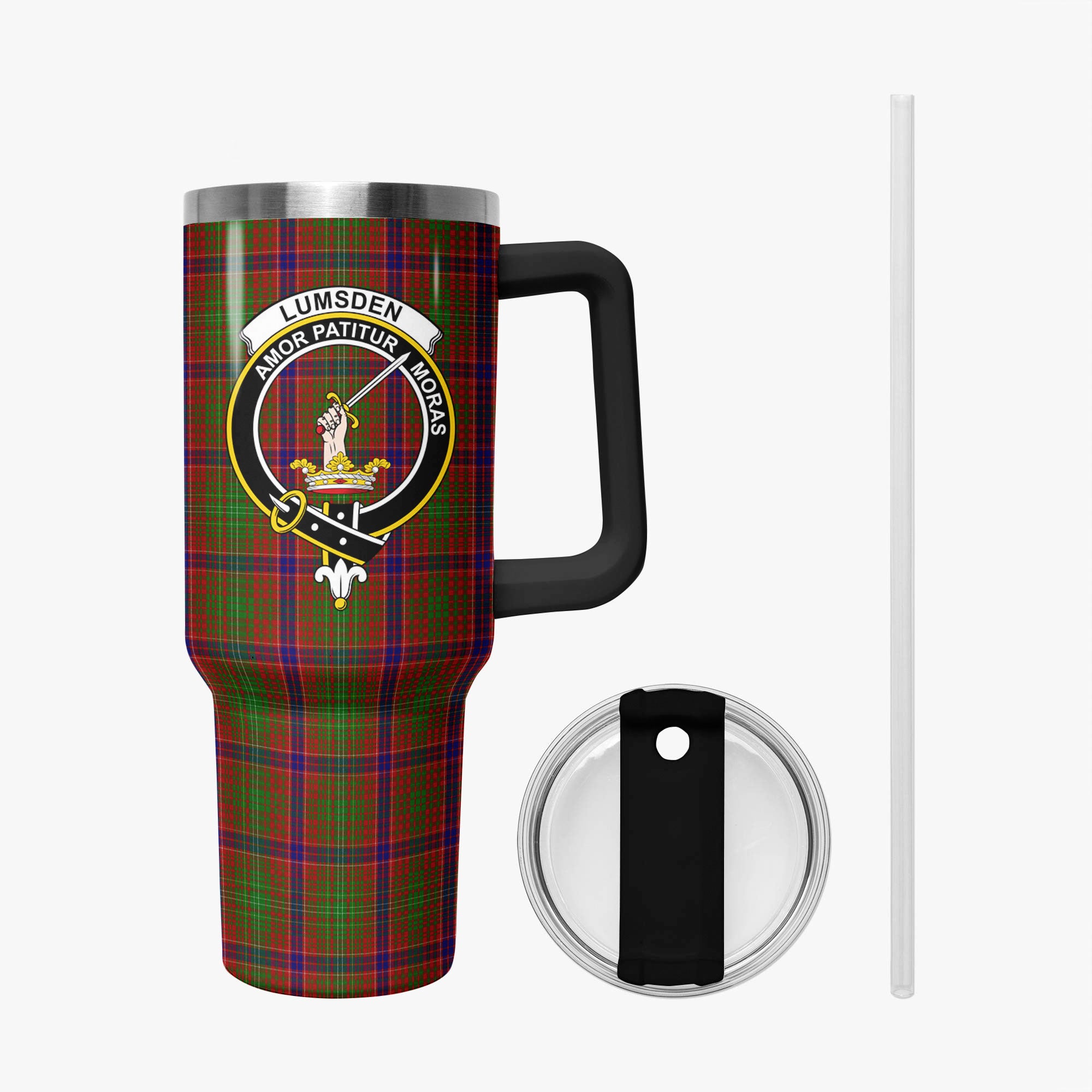 Lumsden Tartan Crest 40 oz Insulated Tumbler with Handle