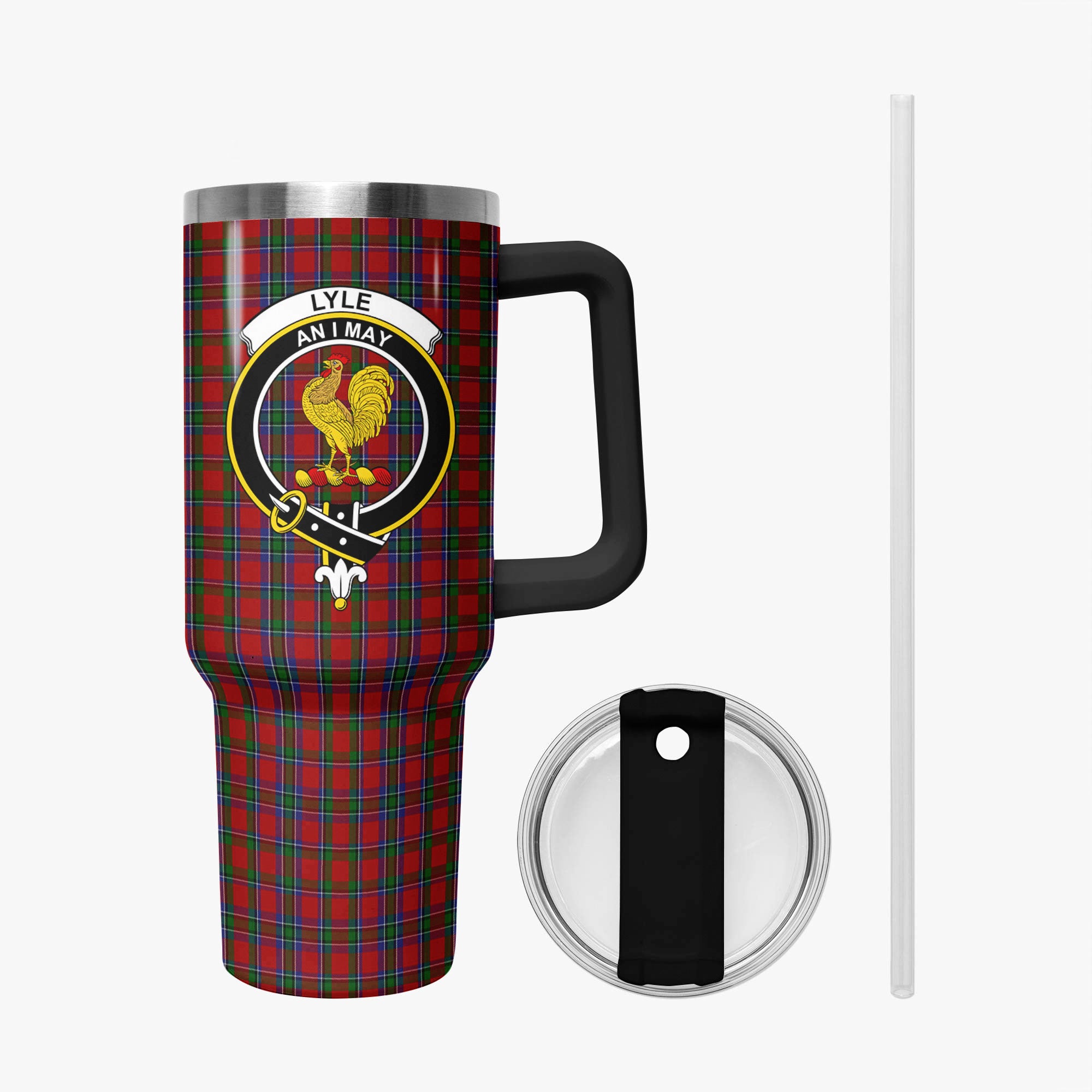 Lyle Tartan Crest 40 oz Insulated Tumbler with Handle