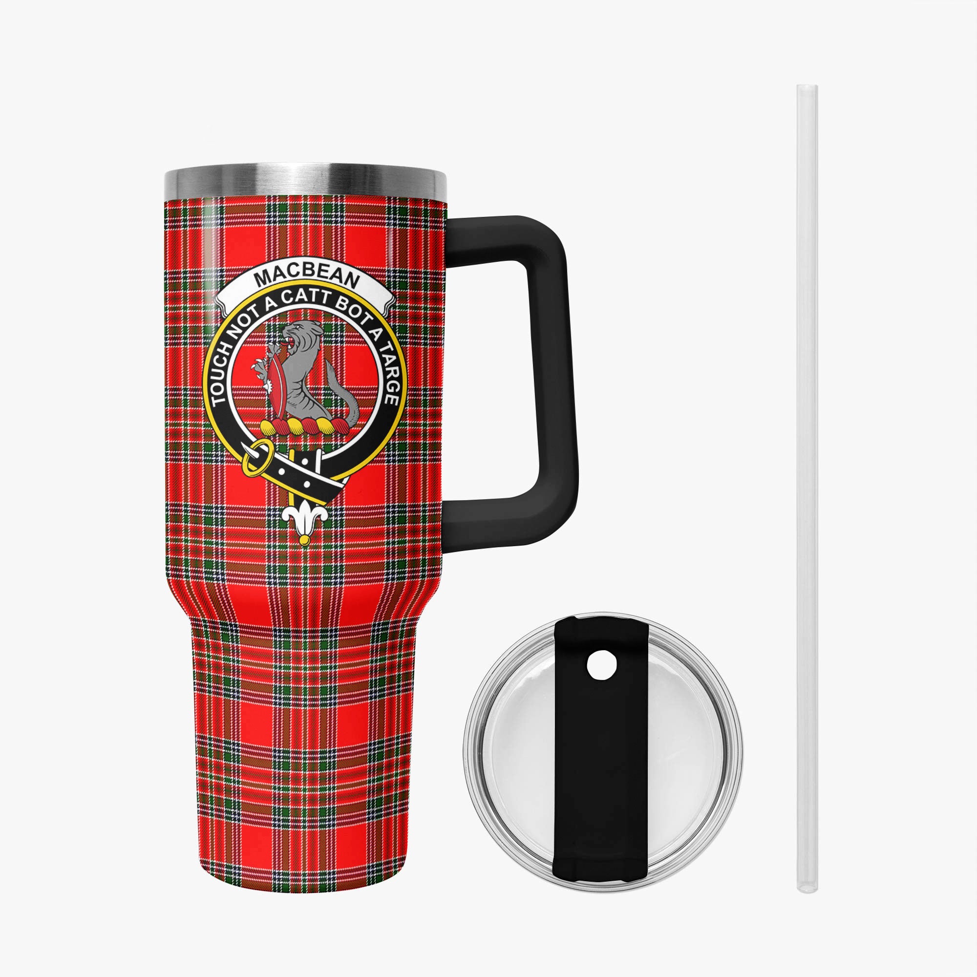 MacBean Tartan Crest 40 oz Insulated Tumbler with Handle