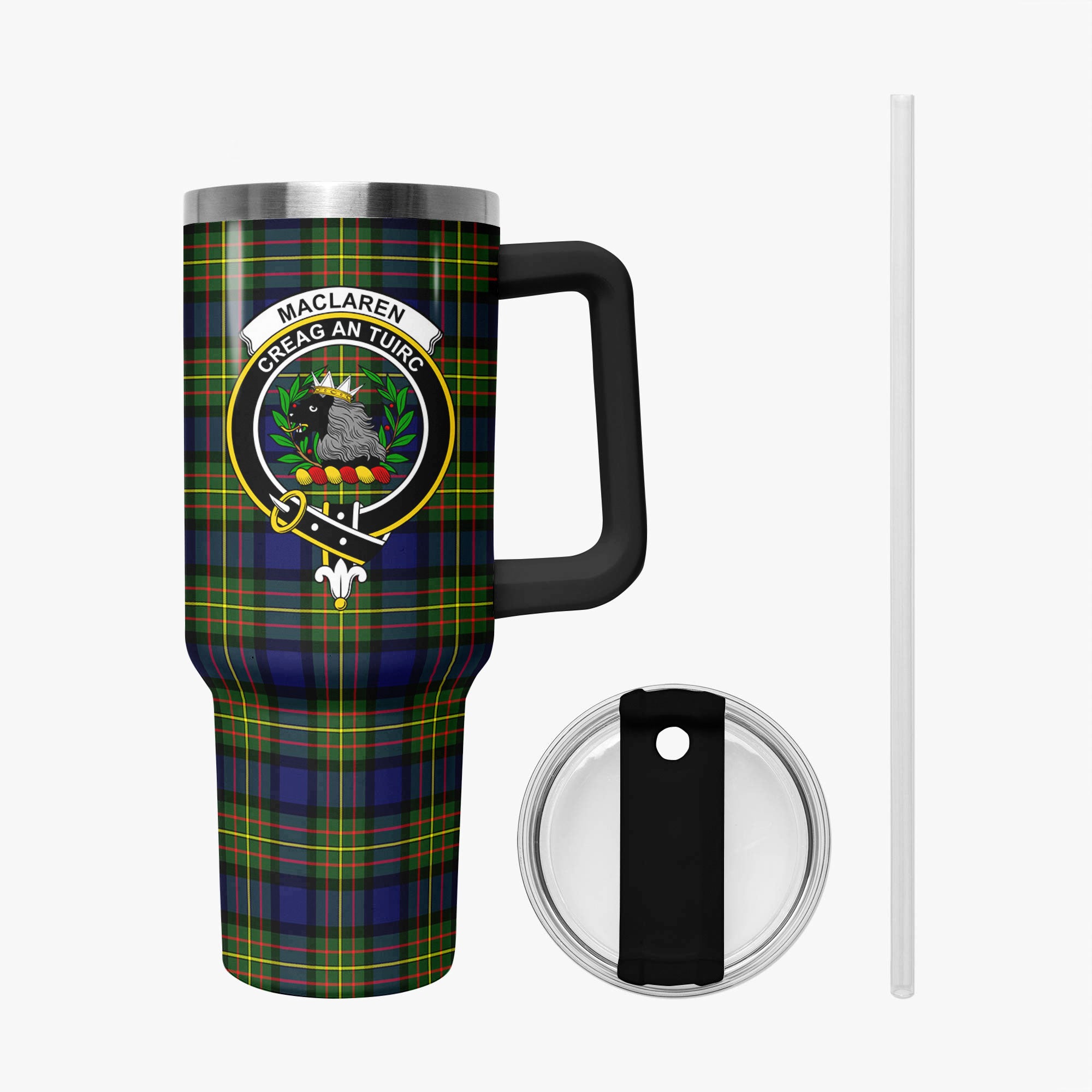 MacLaren Modern Tartan Crest 40 oz Insulated Tumbler with Handle