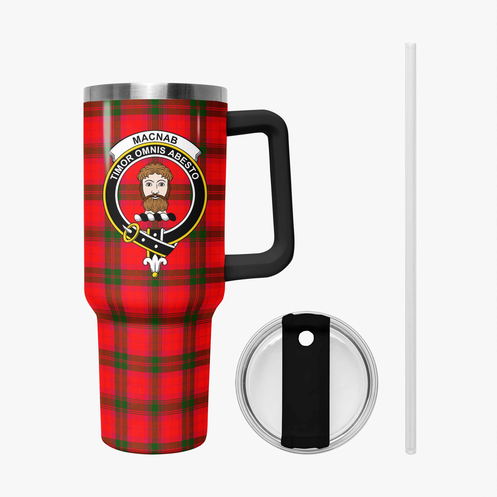 MacNab Modern Tartan Crest 40 oz Insulated Tumbler with Handle