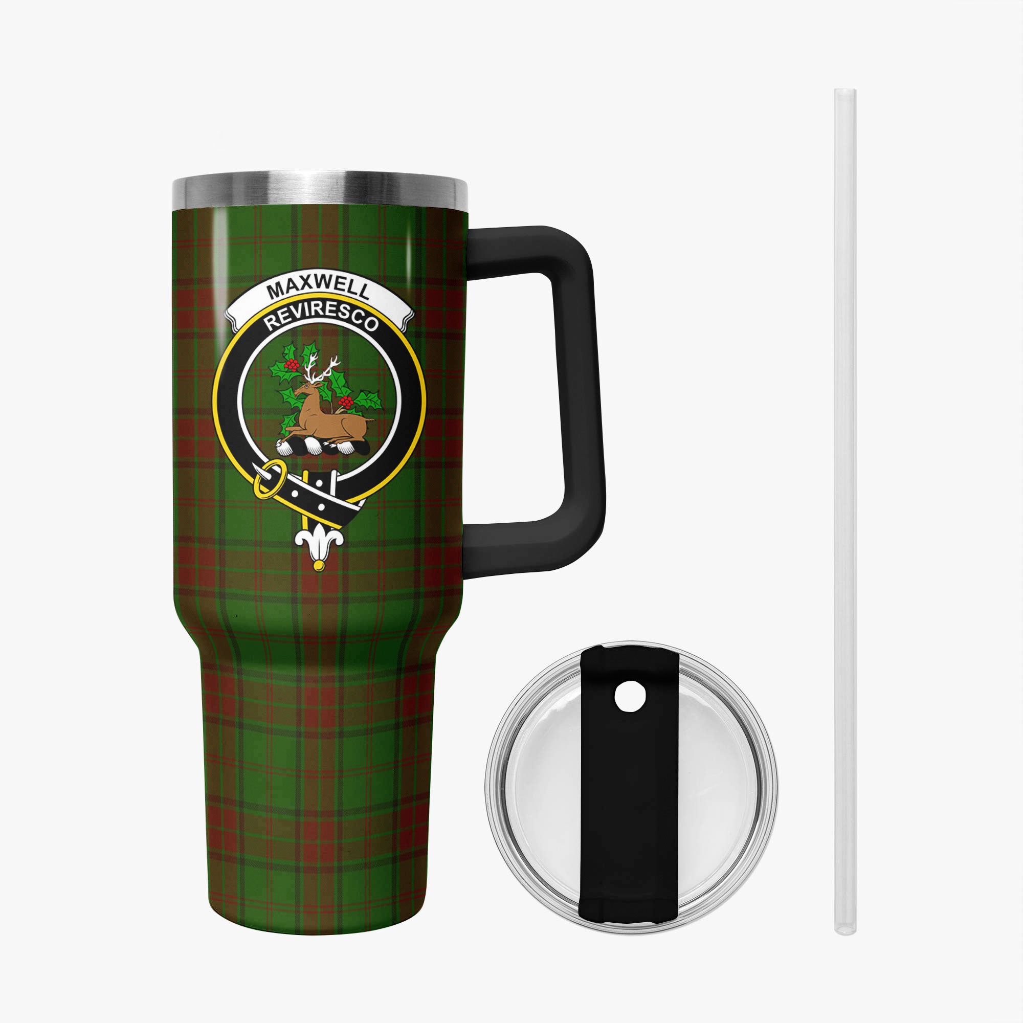 Maxwell Hunting Tartan Crest 40 oz Insulated Tumbler with Handle