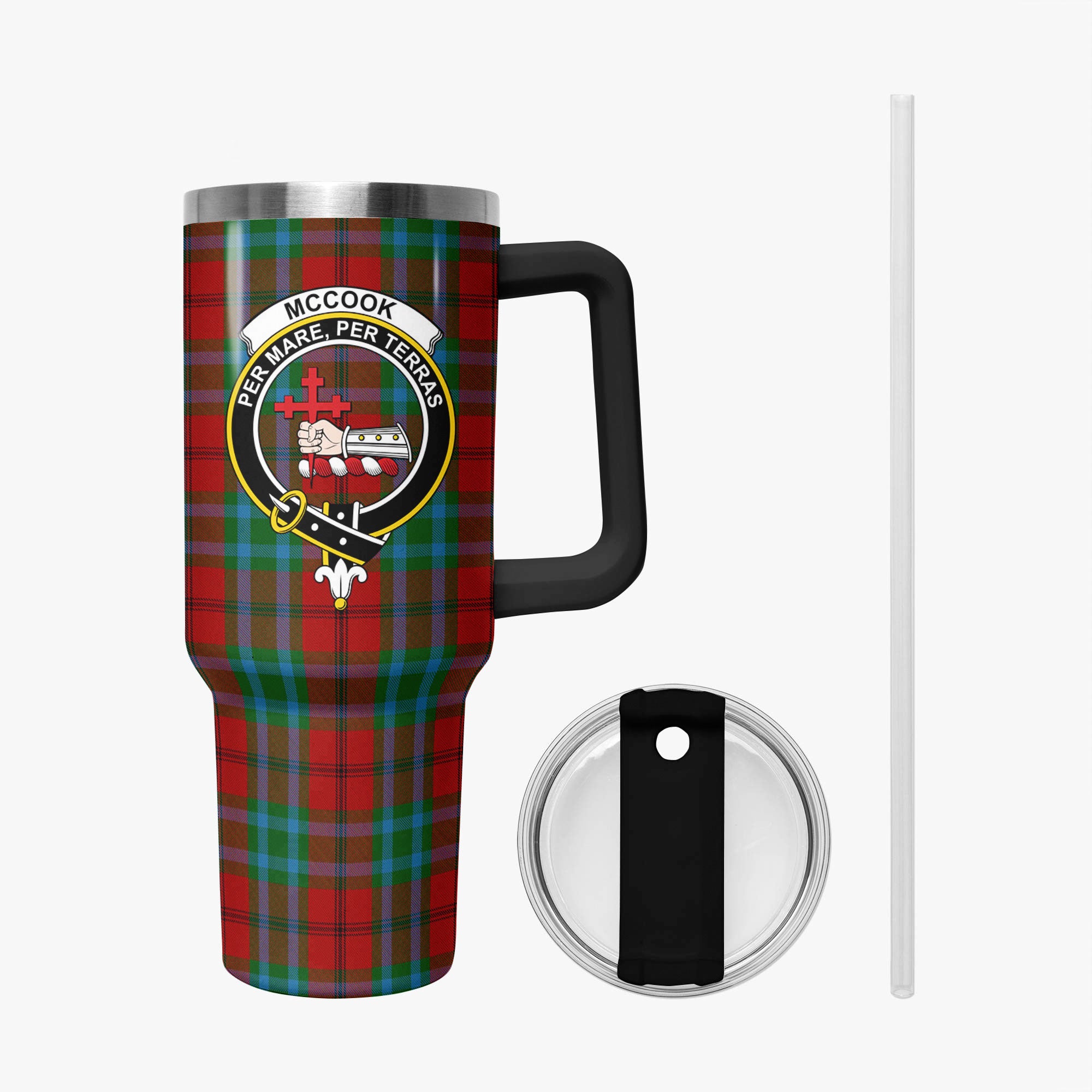 McCook Tartan Crest 40 oz Insulated Tumbler with Handle