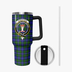 Robertson Hunting Modern Tartan Crest 40 oz Insulated Tumbler with Handle