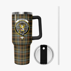 Stewart Hunting Weathered Tartan Crest 40 oz Insulated Tumbler with Handle