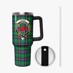 Young Modern Tartan Crest 40 oz Insulated Tumbler with Handle