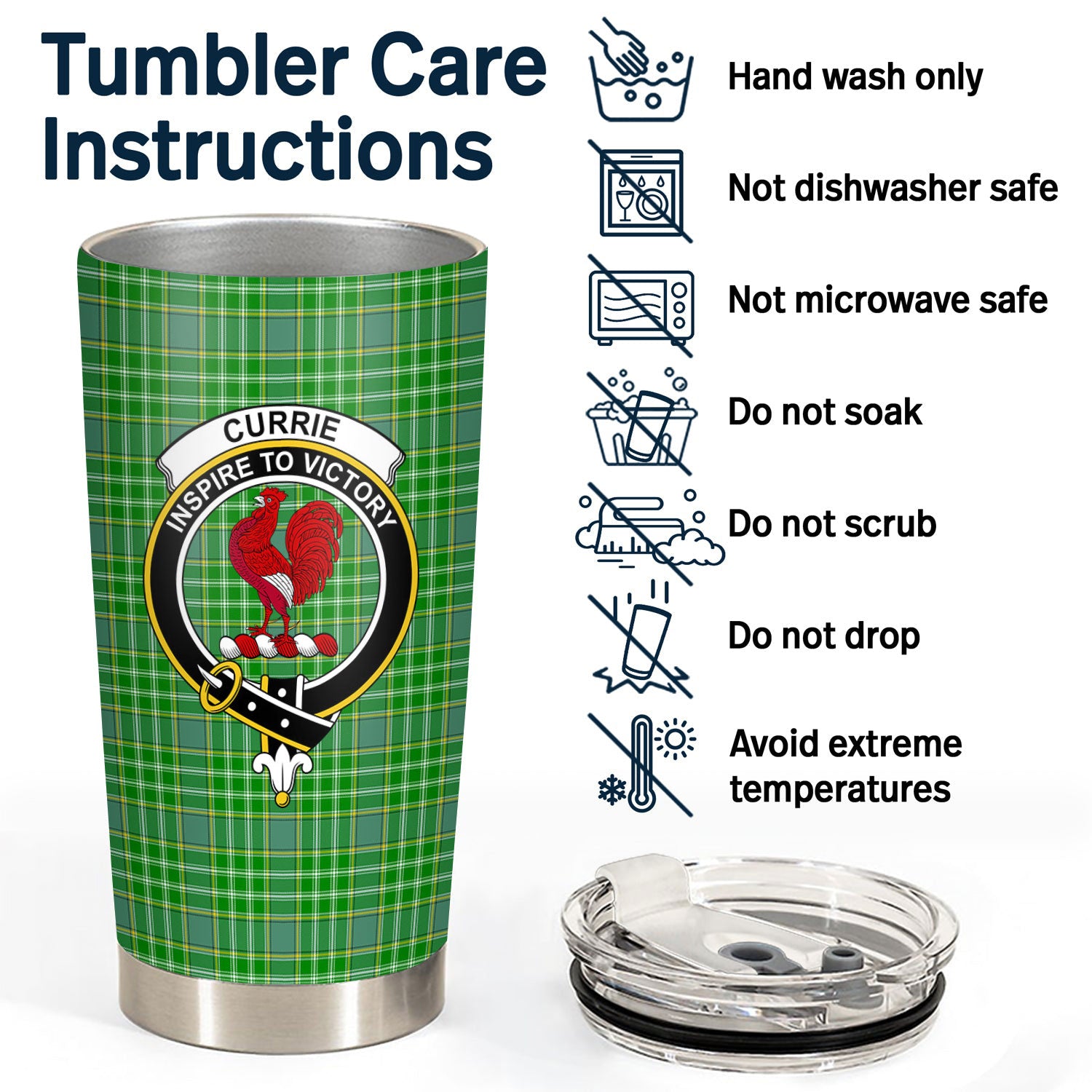 Currie Tartan Crest Tumbler