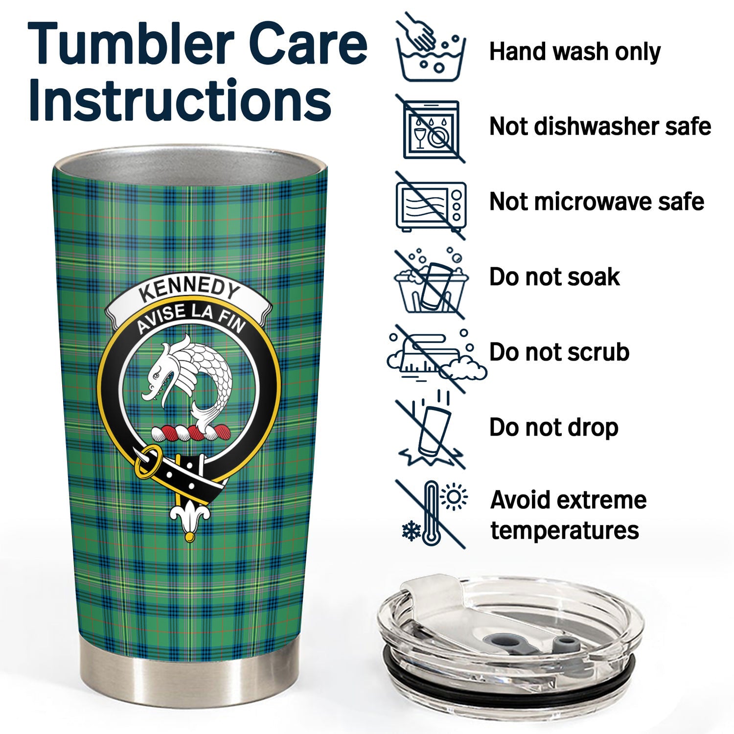 Kennedy Ancient Tartan Crest Tumbler