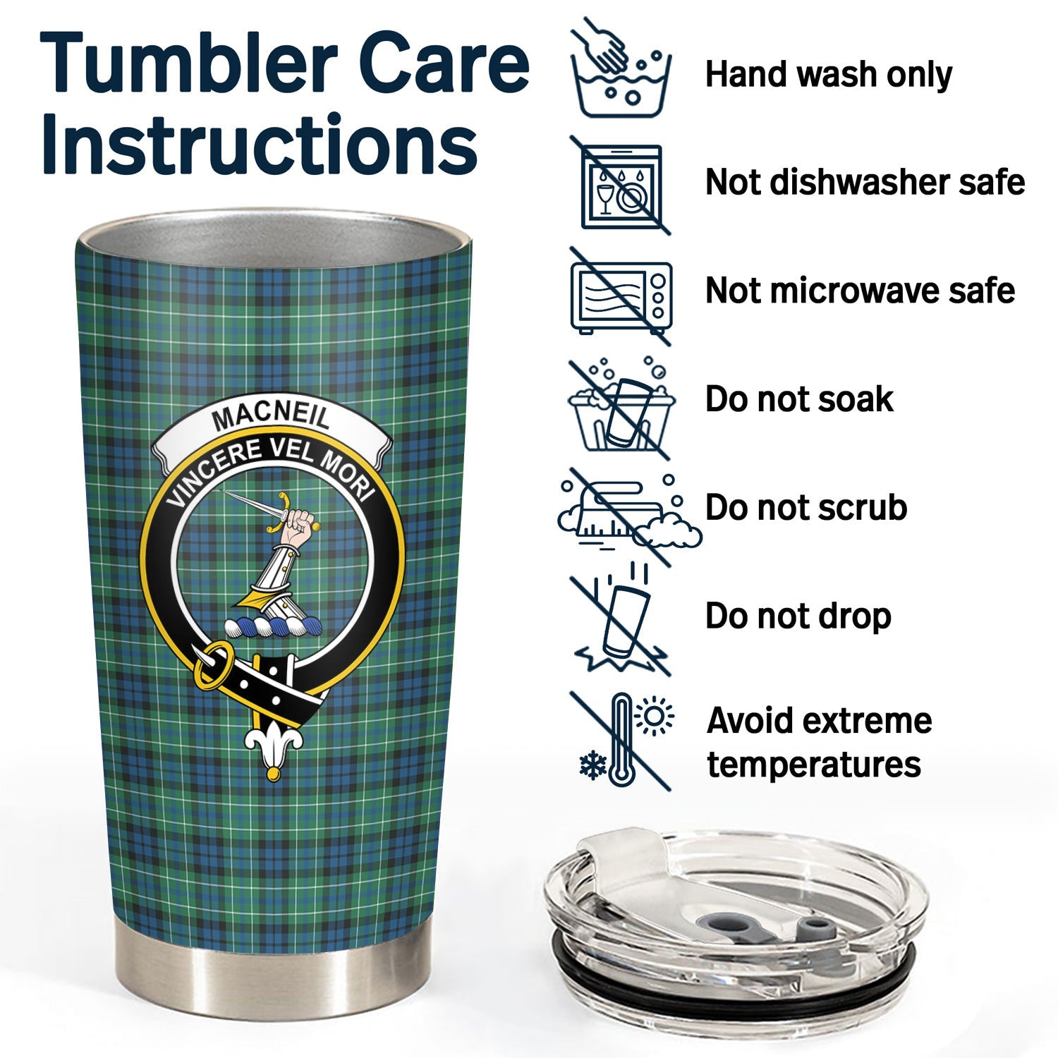 MacNeil of Colonsay Ancient Tartan Crest Tumbler