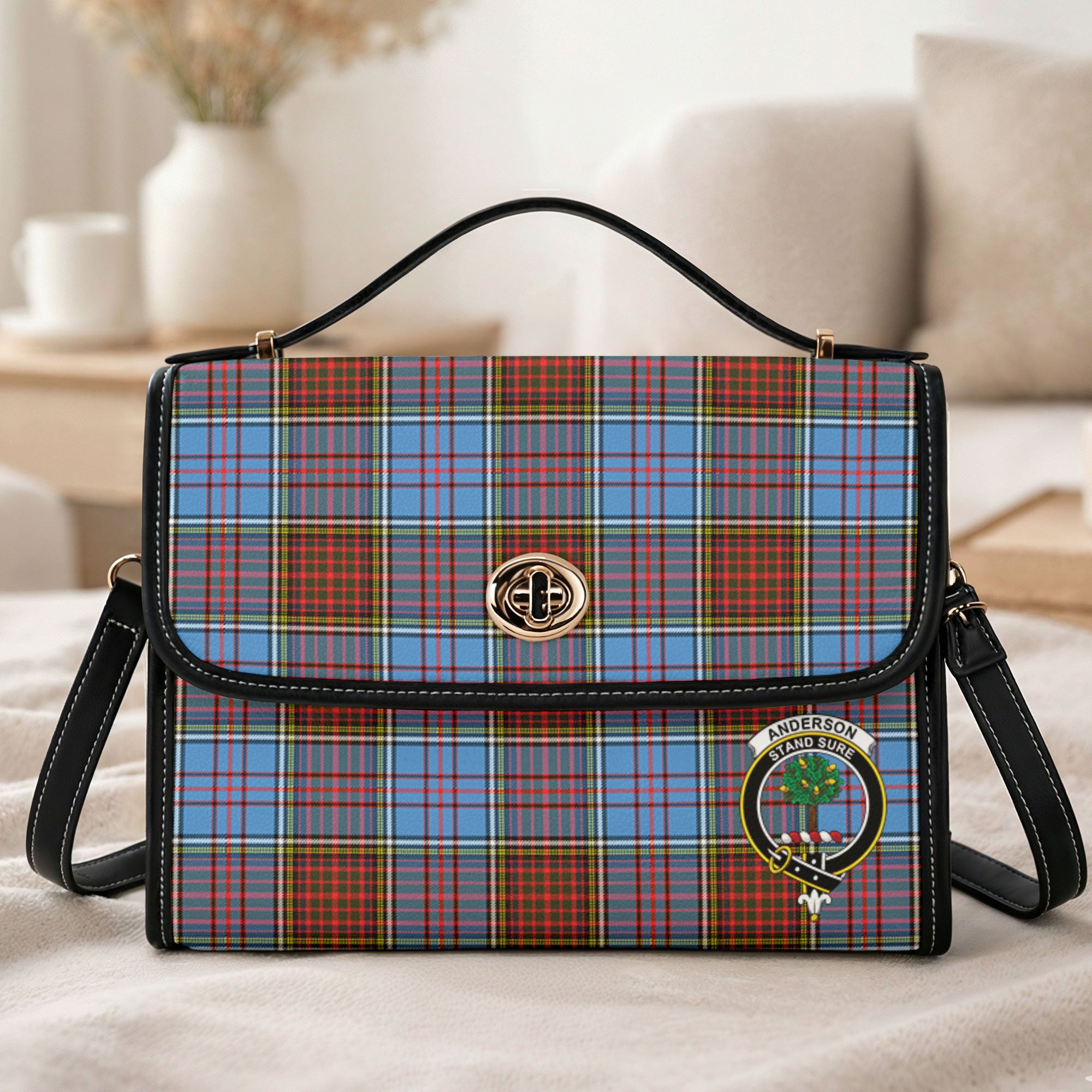 Anderson Modern Tartan Crest Satchel Bag
