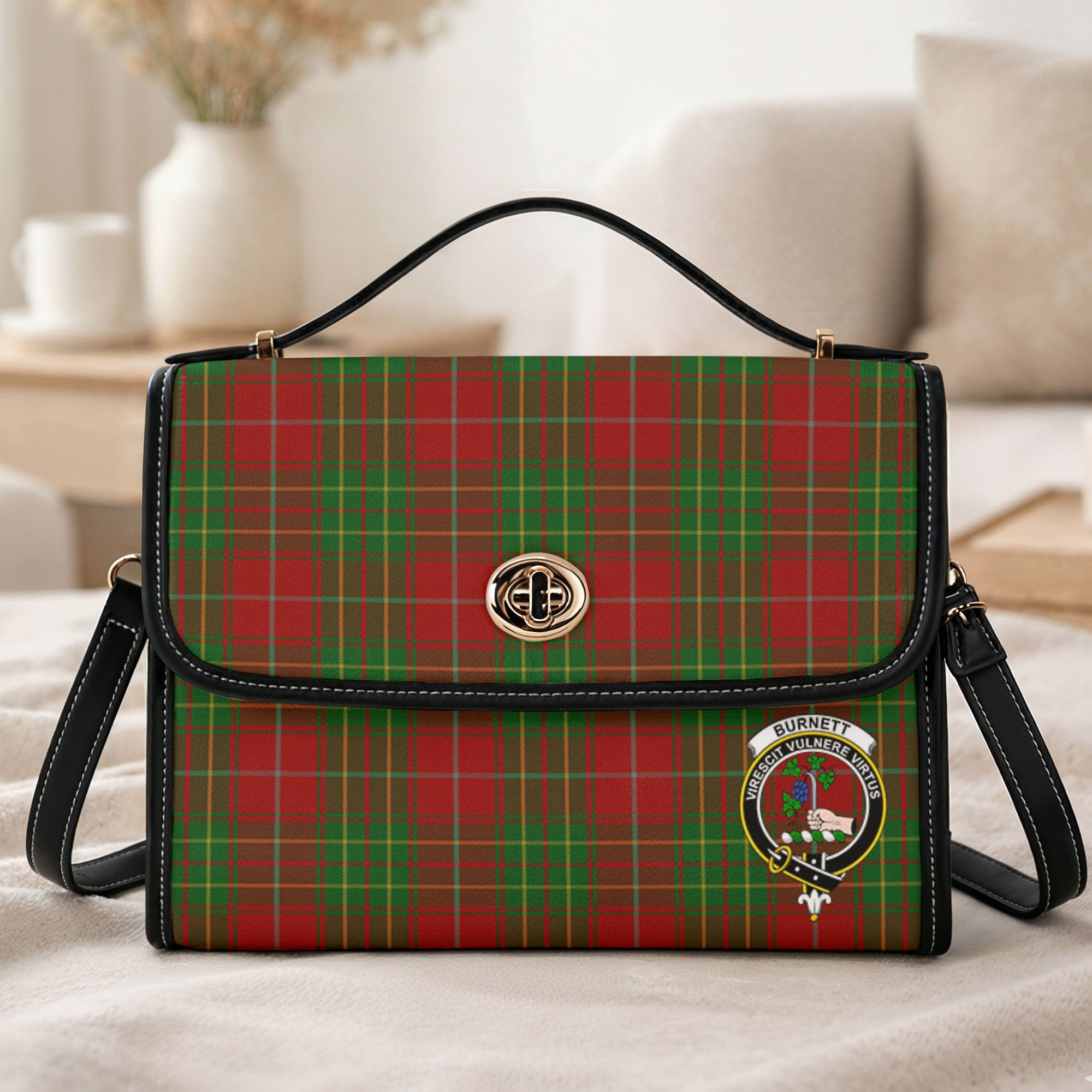 Burnett Tartan Crest Satchel Bag