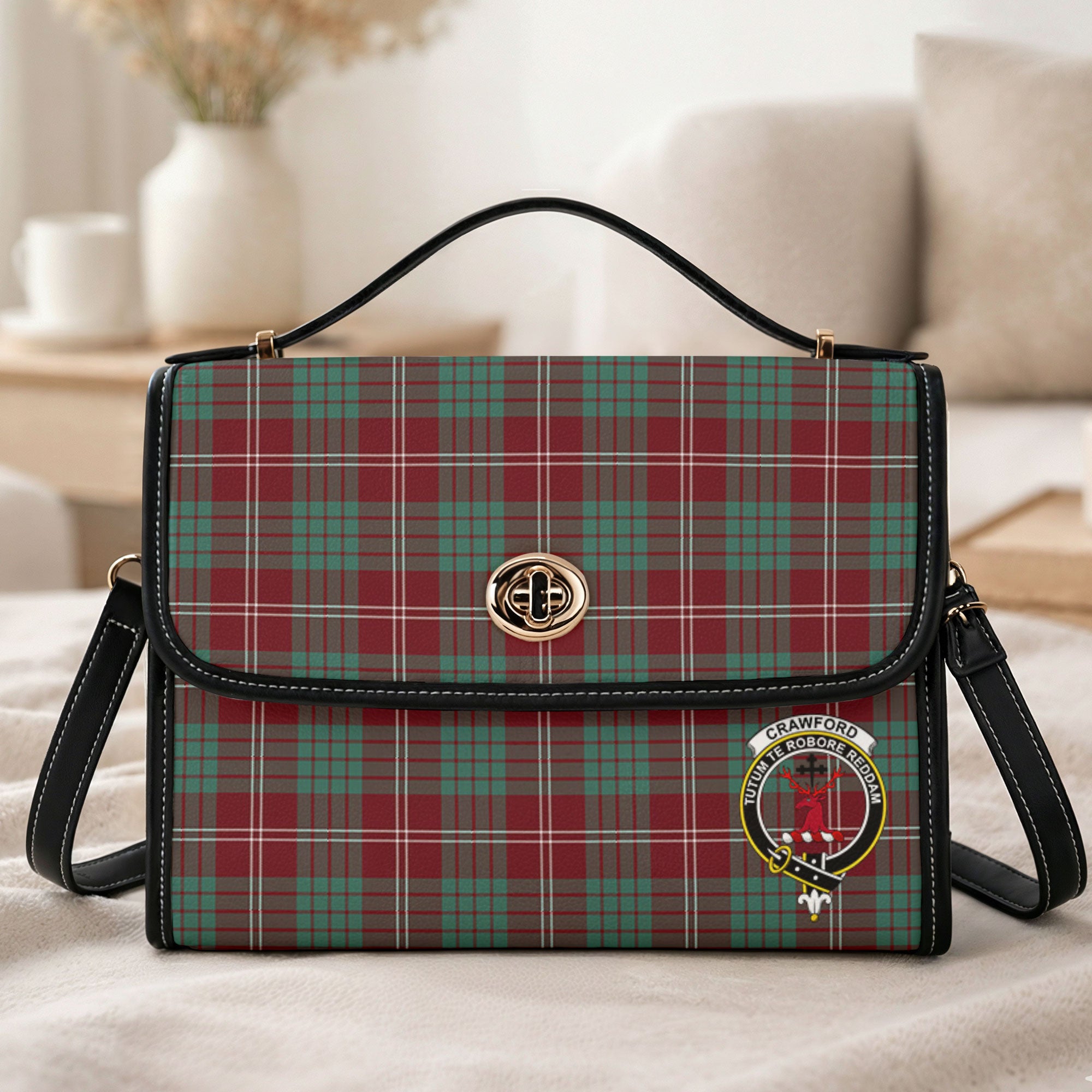Crawford Modern Tartan Crest Satchel Bag