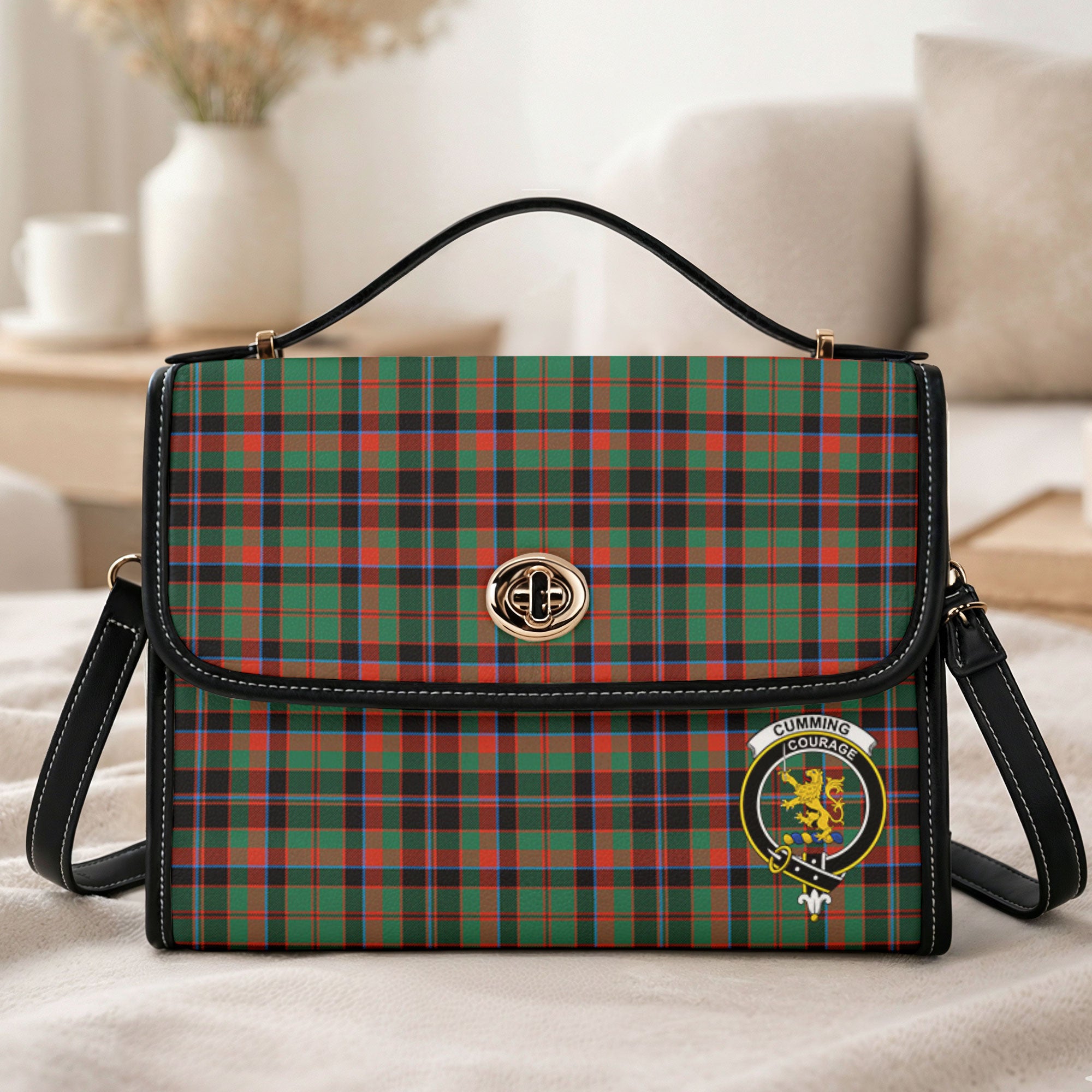 Cumming Hunting Ancient Tartan Crest Satchel Bag