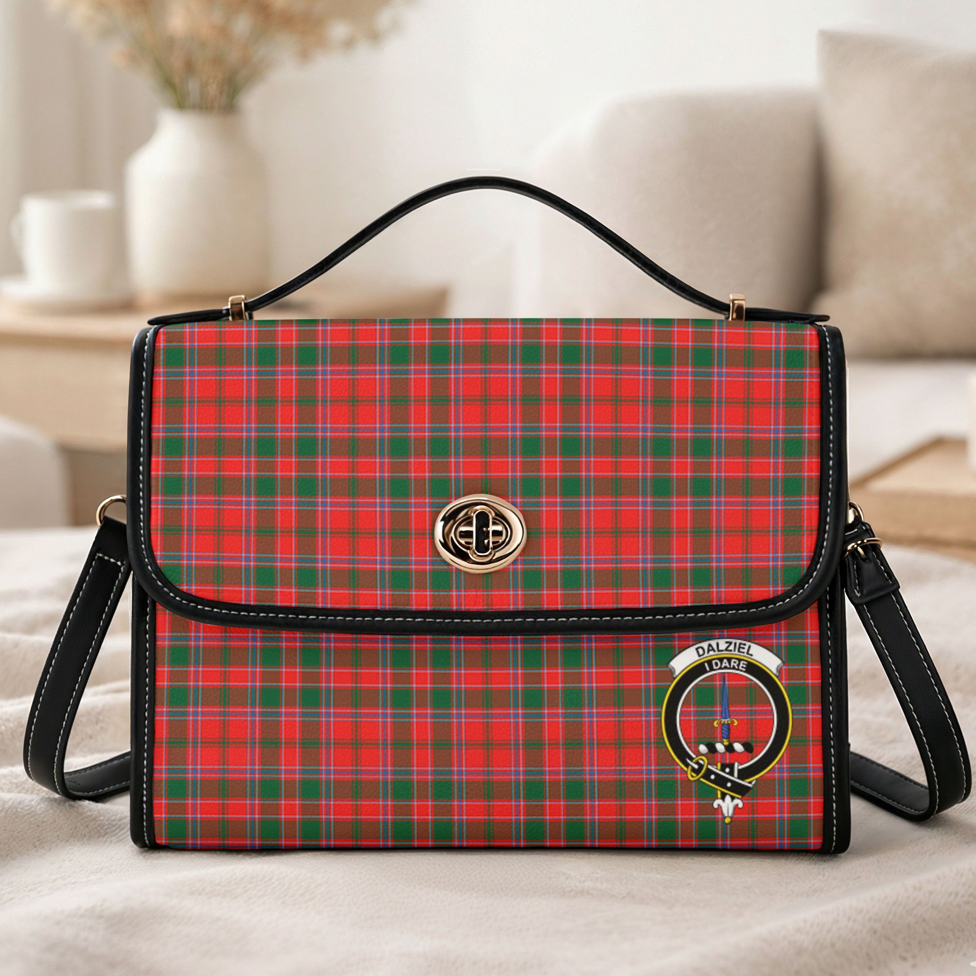 Dalziel Modern Tartan Crest Satchel Bag