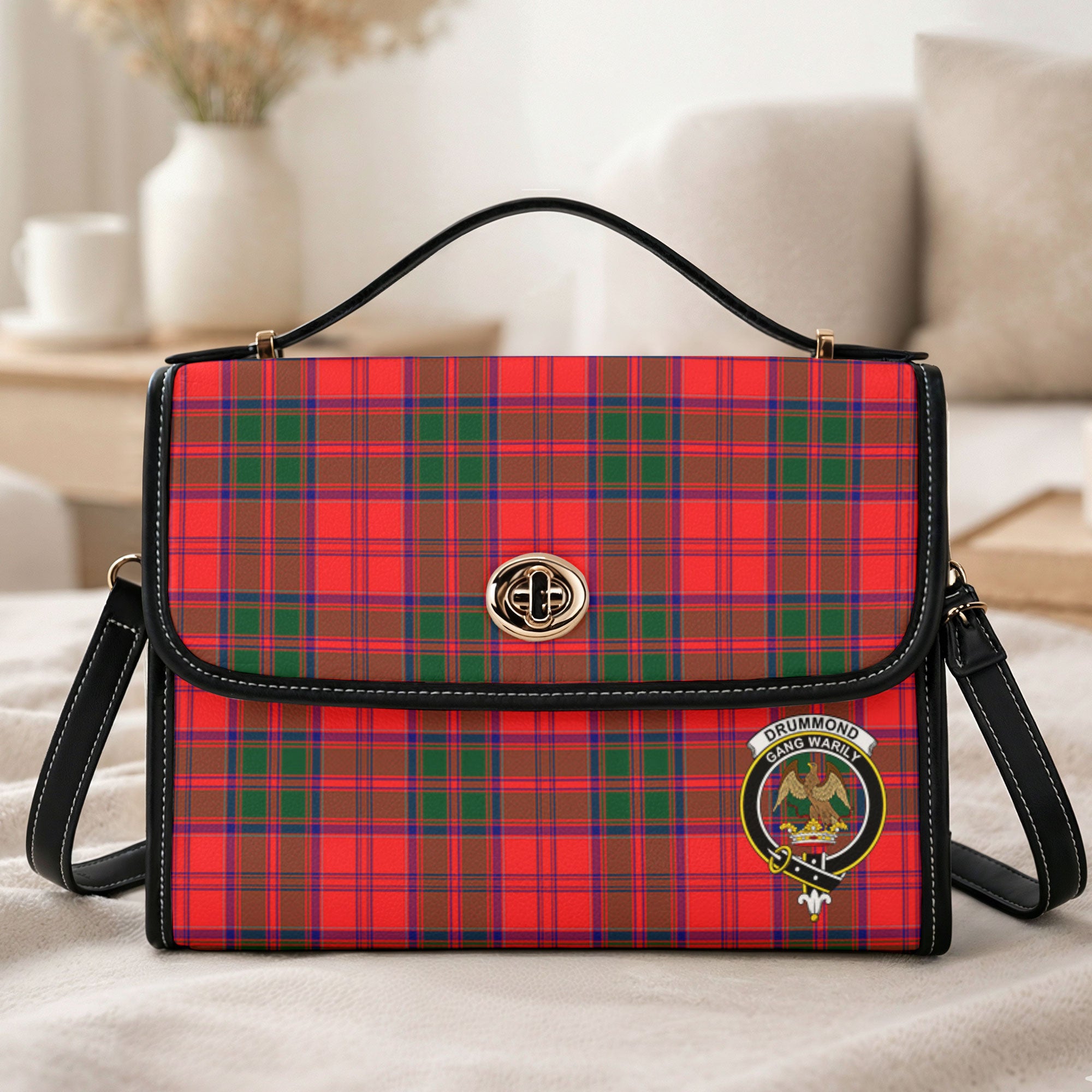Drummond Modern Tartan Crest Satchel Bag