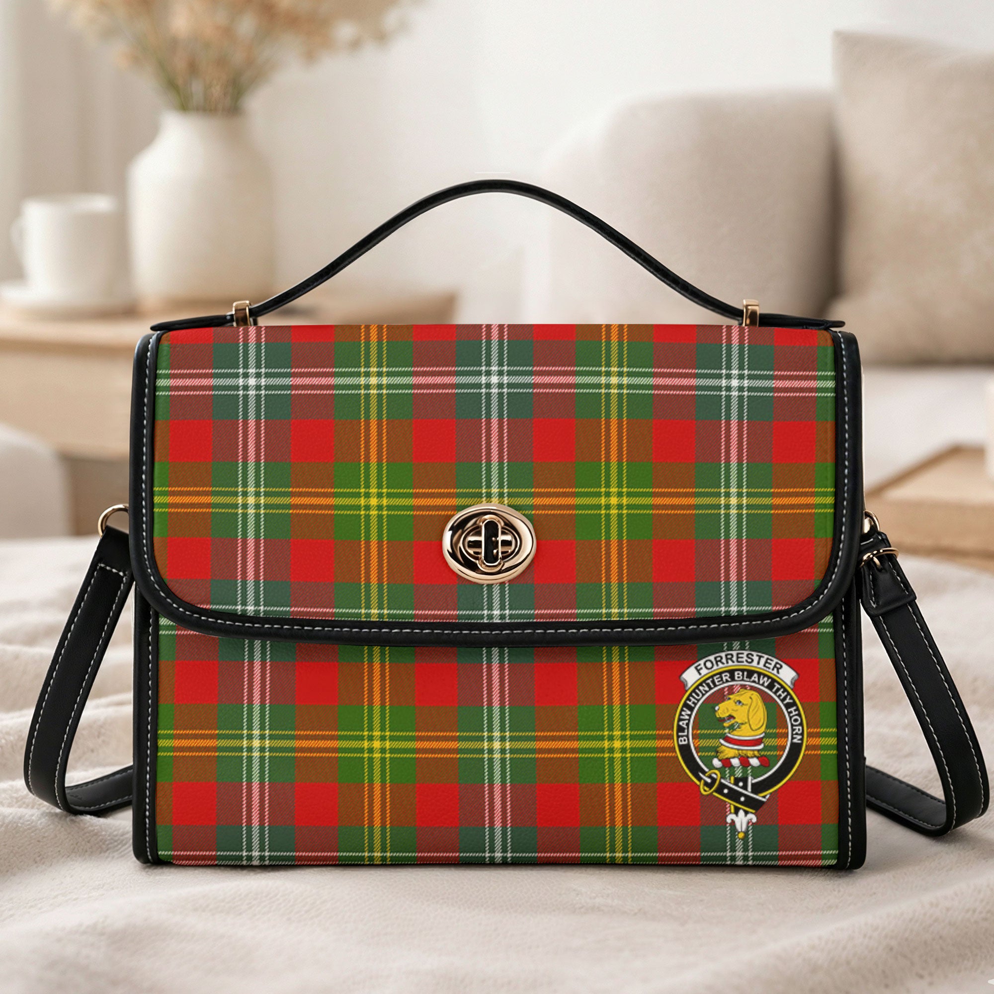 Forrester Tartan Crest Satchel Bag