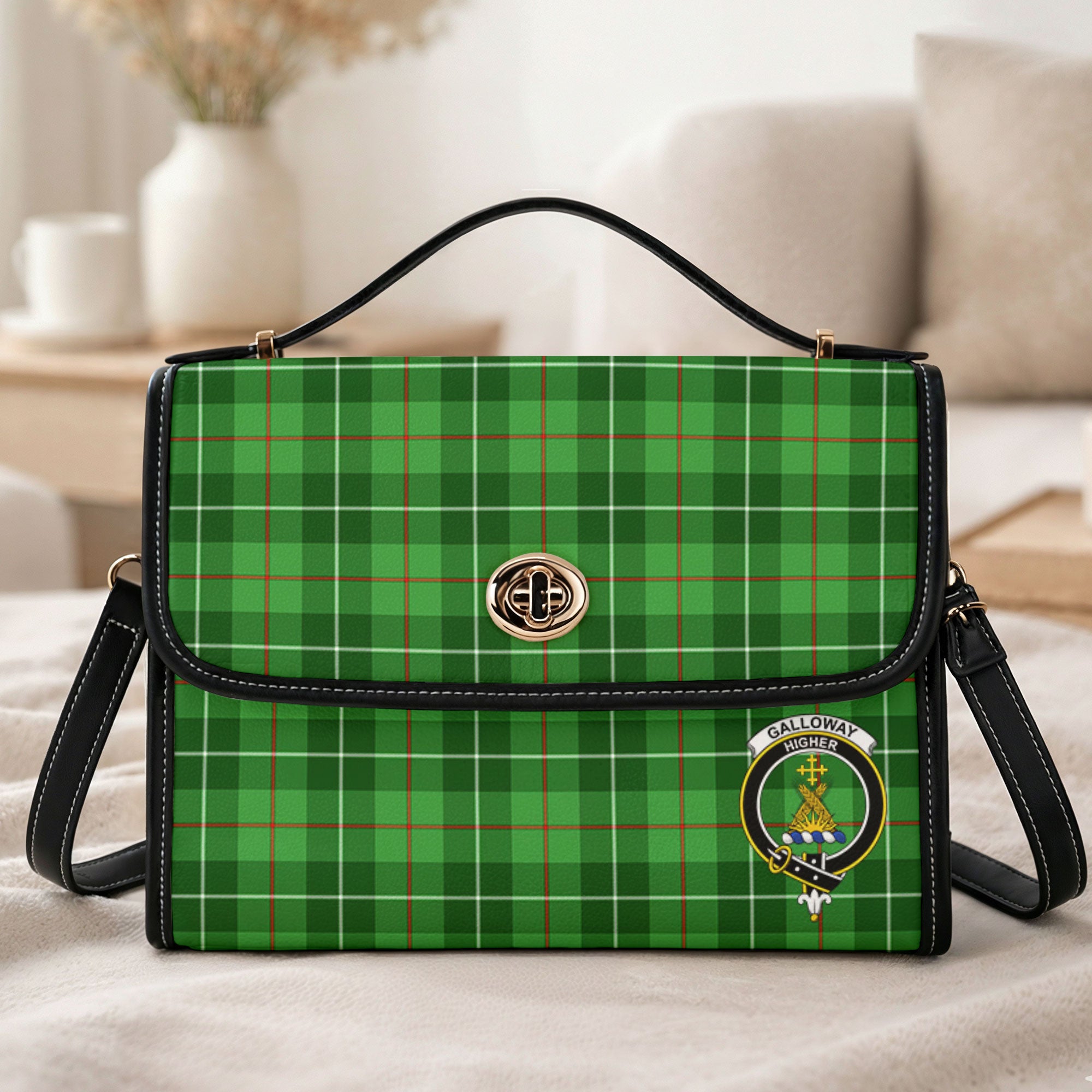 Galloway District Tartan Crest Satchel Bag