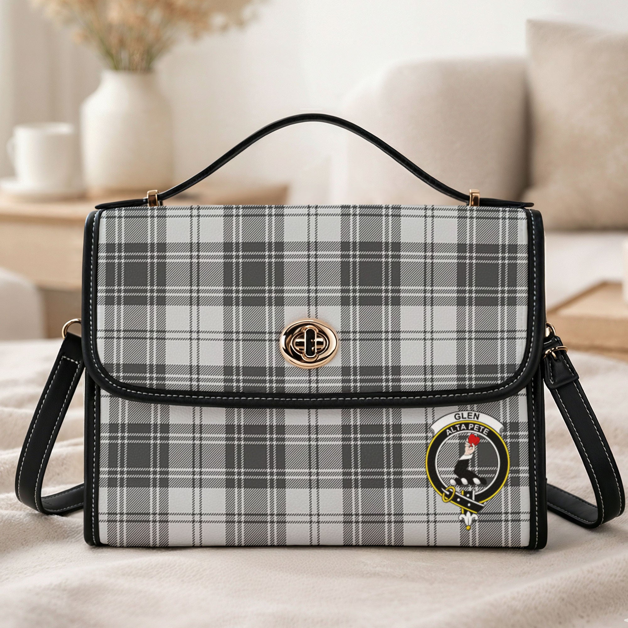Glen Tartan Crest Satchel Bag